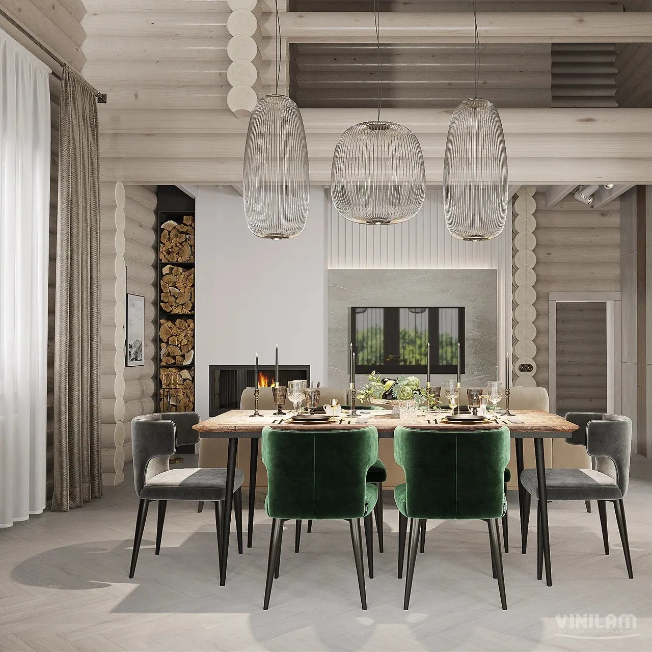 Vinilam Parquet Herringbone Click Паркет Санторини: в интерьере