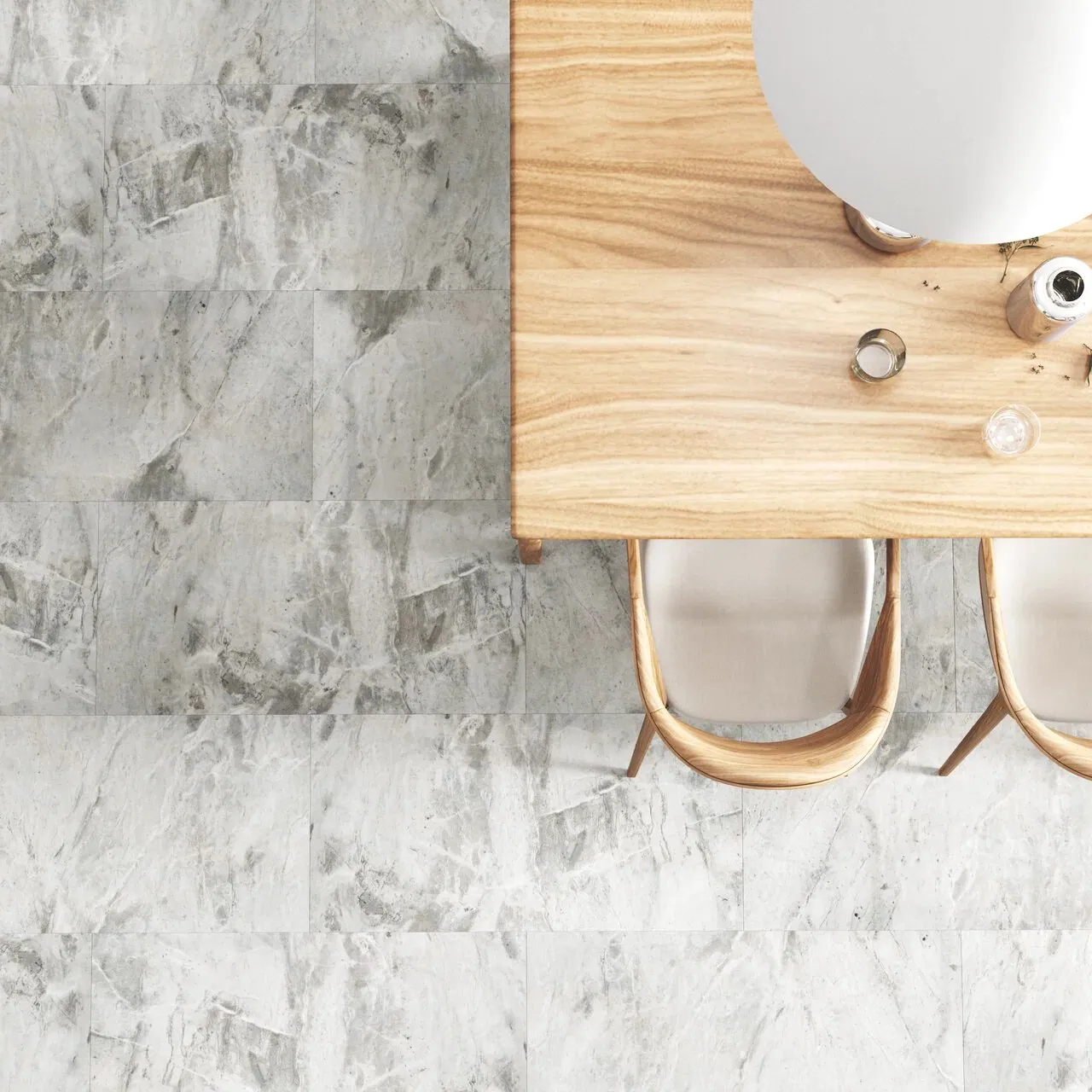 Vinilam Ceramo XXL Stone Glue Адриатический Серый: в интерьере