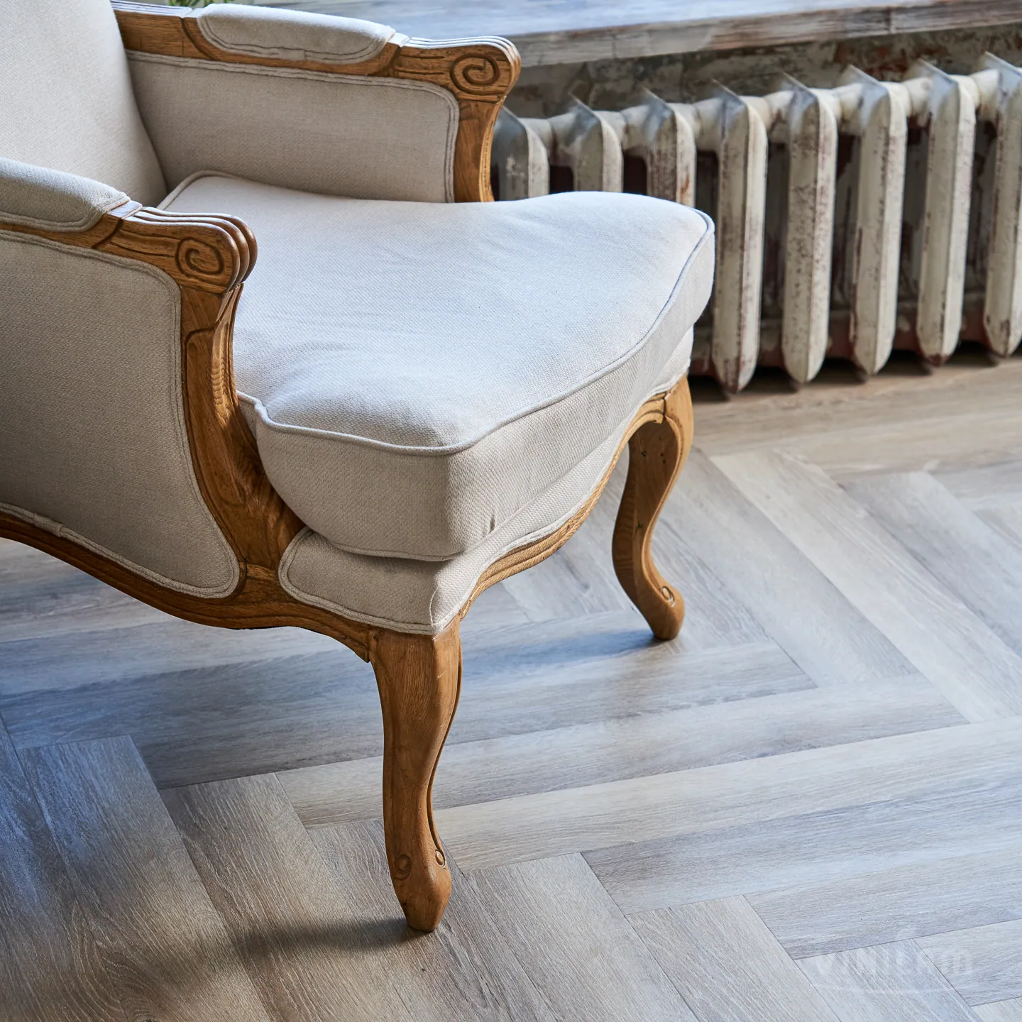Vinilam Parquet Herringbone Click Паркет Эрмитаж: в интерьере