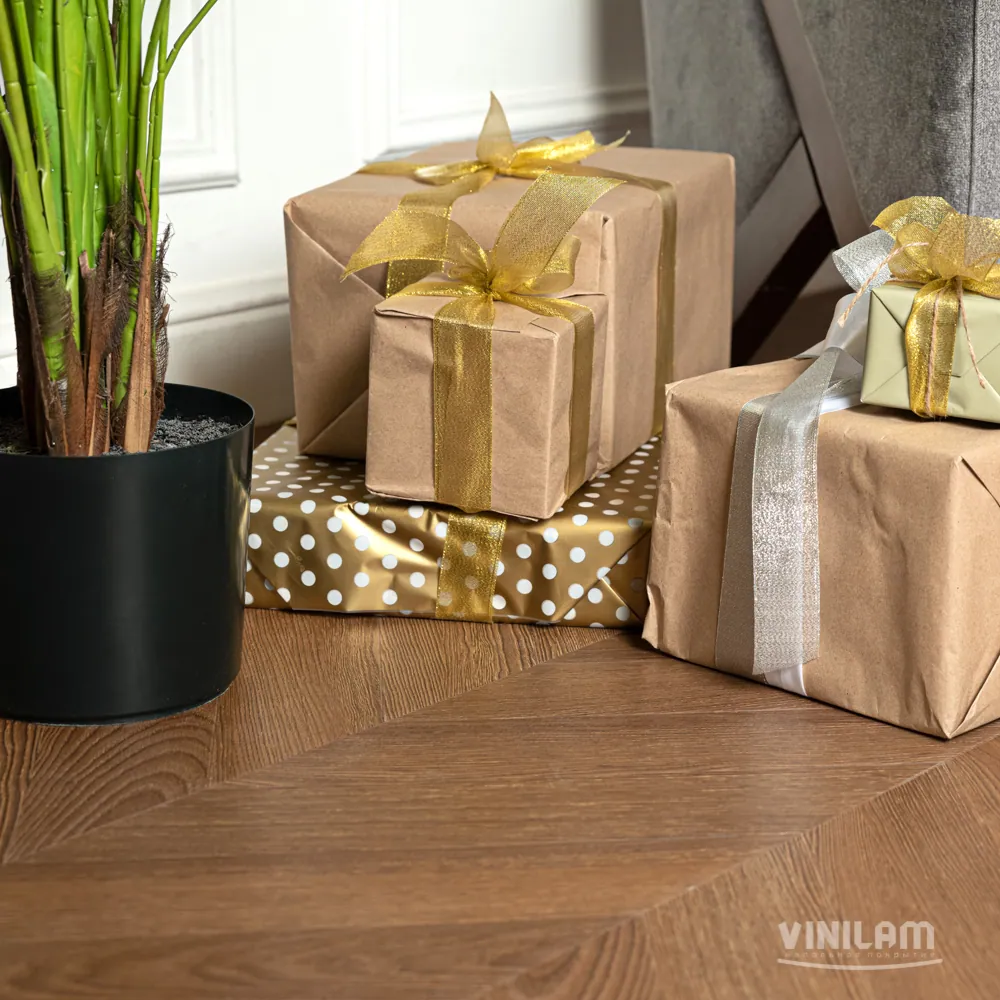 Vinilam Parquet Chevron Glue Шеврон Плезир: в интерьере