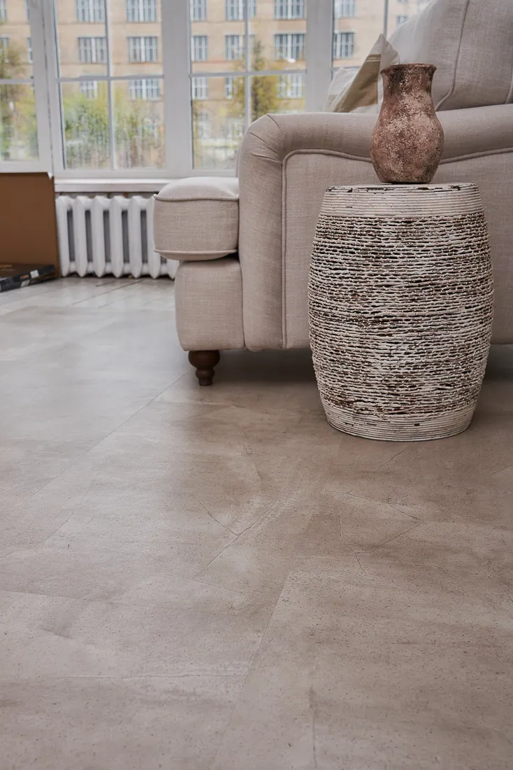 Vinilam Ceramo XXL Stone Glue Бетонная смесь: в интерьере