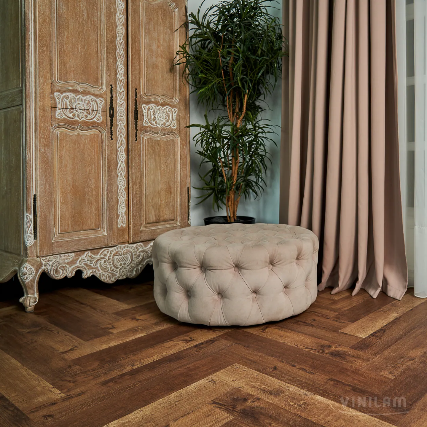 Vinilam Parquet Herringbone Click Паркет Версальский: в интерьере