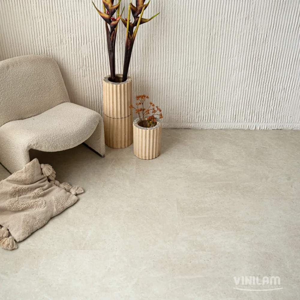 Vinilam Ceramo XXL Stone Glue Тихая бухта: в интерьере