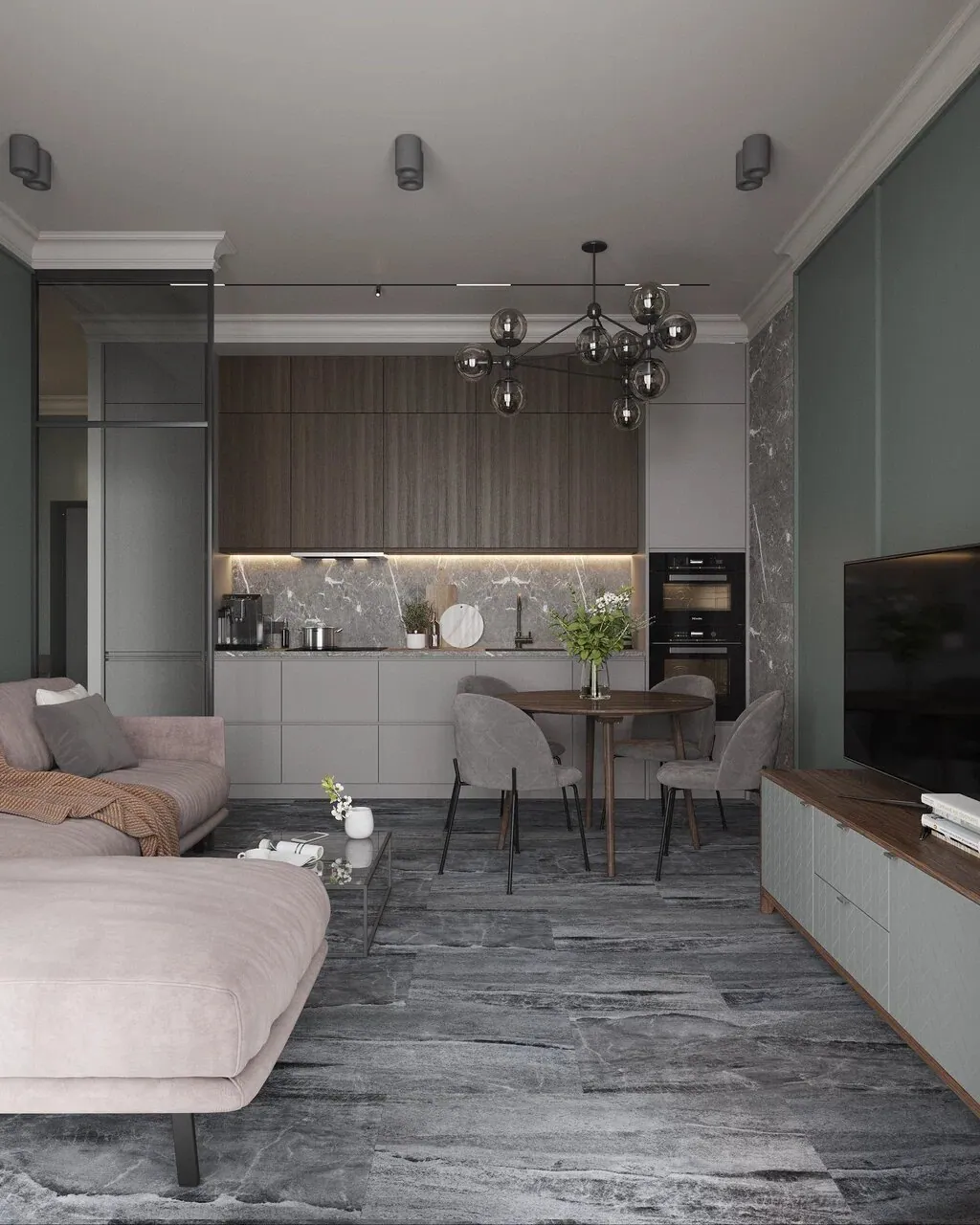 Vinilam Ceramo XXL Stone Glue Колумбийский Камень: в интерьере