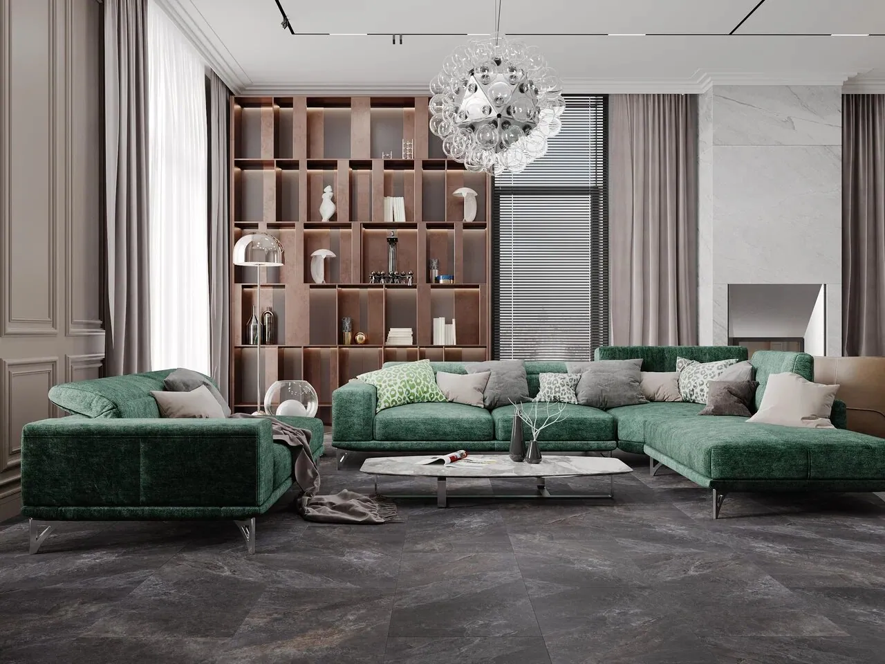 Vinilam Ceramo XXL Stone Glue Персидский Камень: в интерьере