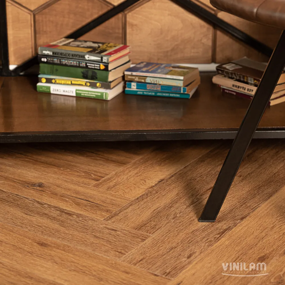 Vinilam Parquet Herringbone Click Паркет Де Вилль: в интерьере