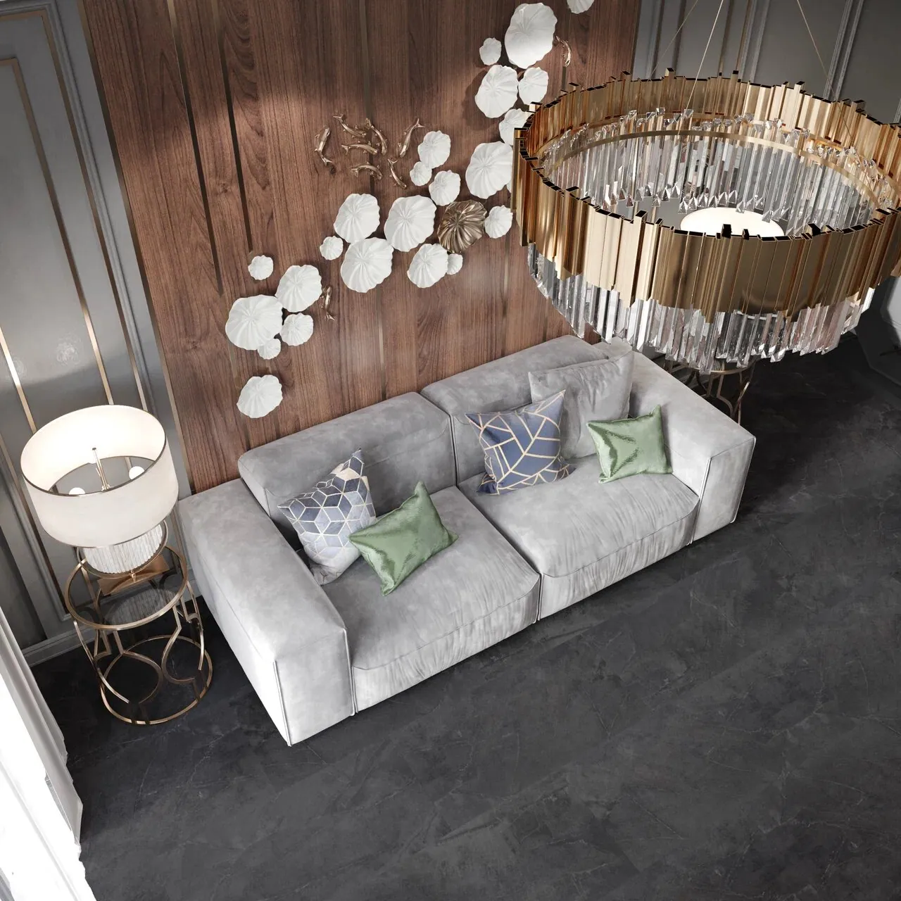 Vinilam Ceramo XXL Stone Glue Аргентинский Камень: в интерьере