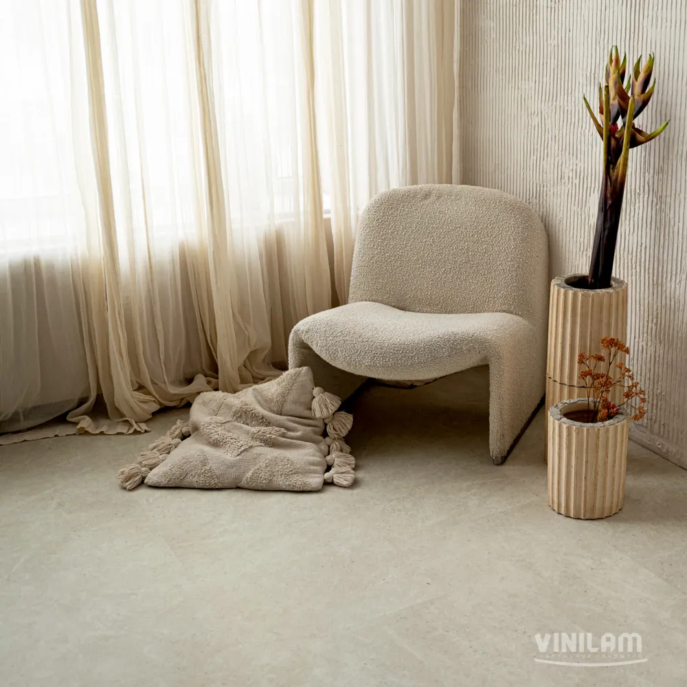 Vinilam Ceramo XXL Stone Glue Тихая бухта: в интерьере