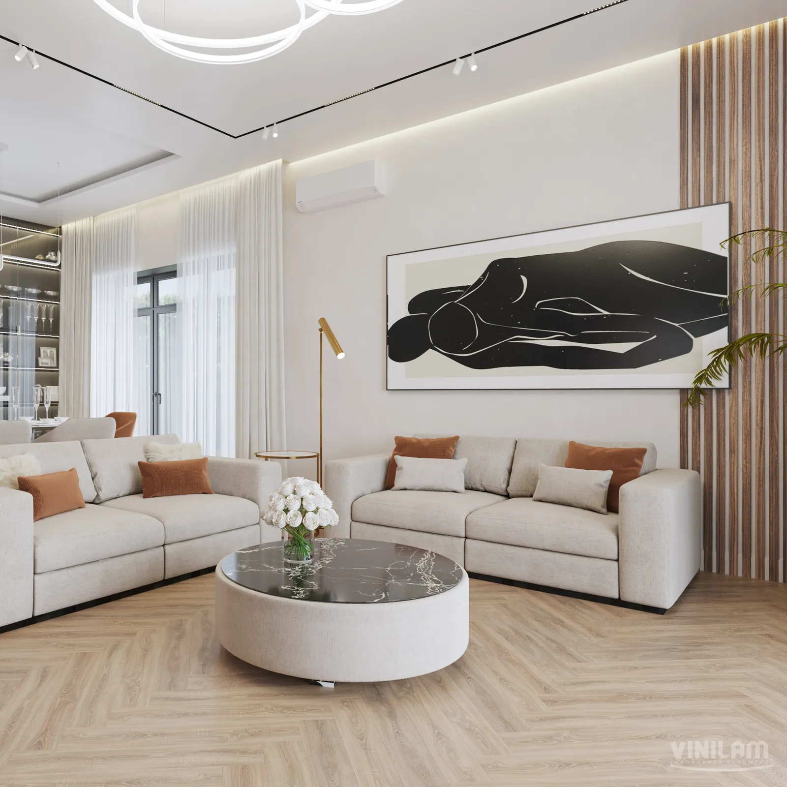 Vinilam Parquet Herringbone Click Паркет Монпелье: в интерьере