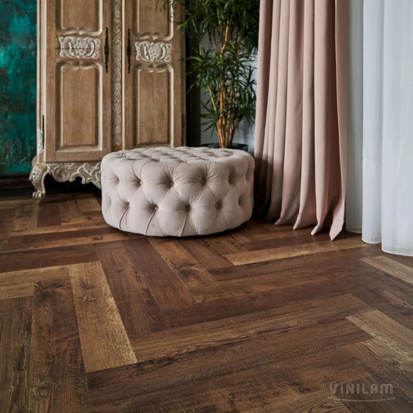 Vinilam Parquet Herringbone Click Паркет Версальский: в интерьере