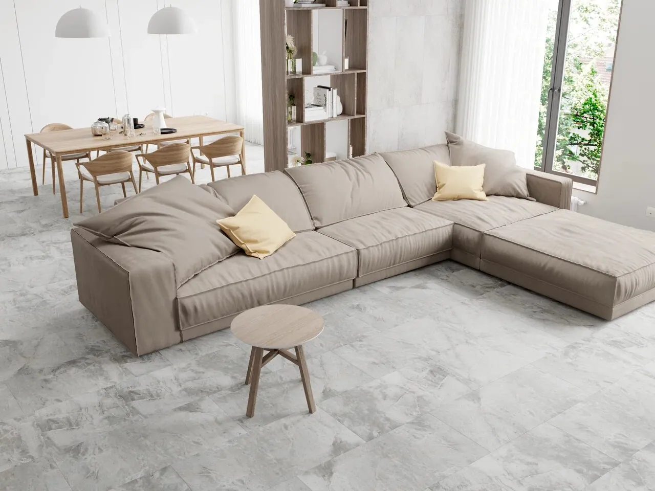 Vinilam Ceramo XXL Stone Glue Адриатический Серый: в интерьере