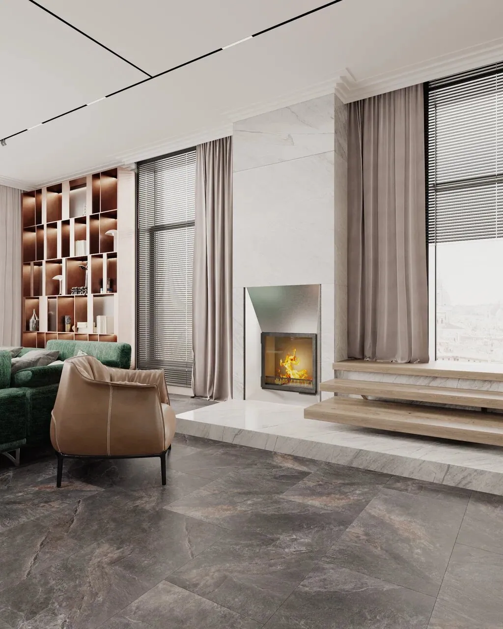 Vinilam Ceramo XXL Stone Glue Персидский Камень: в интерьере
