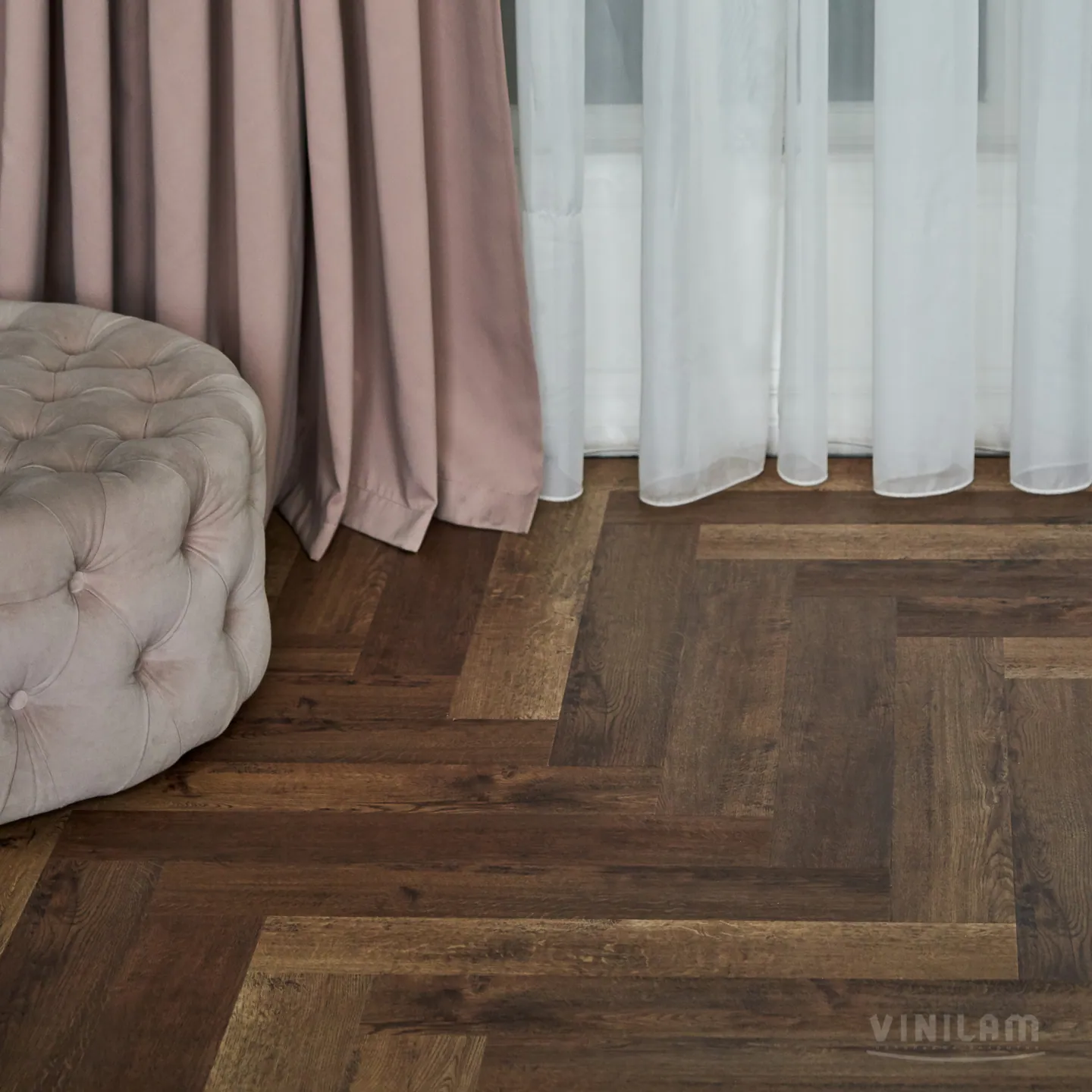 Vinilam Parquet Herringbone Click Паркет Версальский: в интерьере