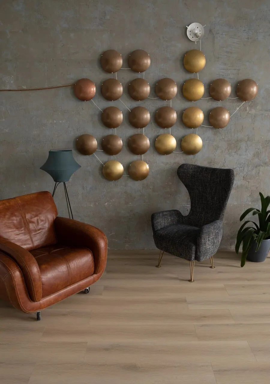 Vinilam Cork WPC Дуб Намюр: в интерьере