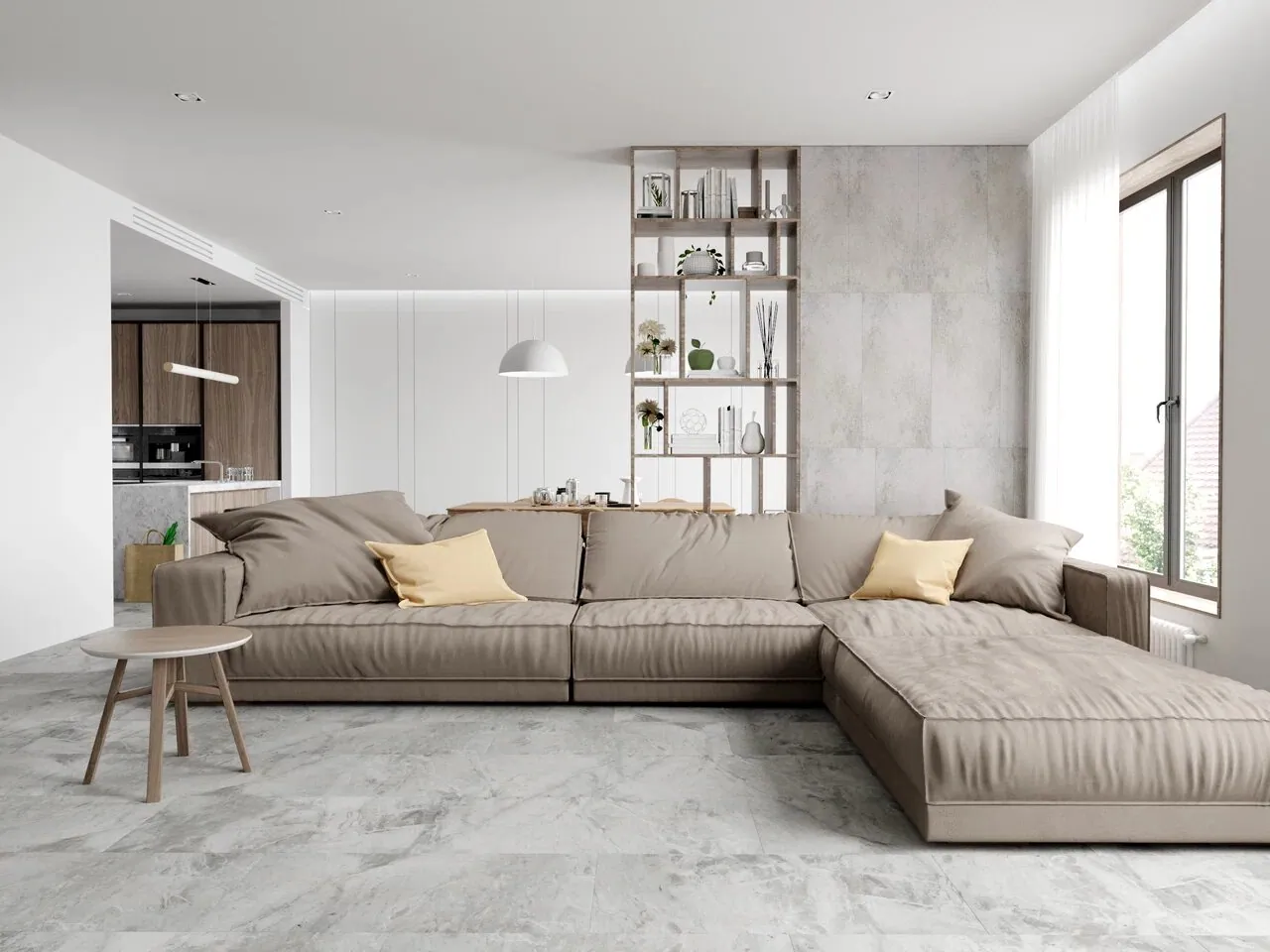 Vinilam Ceramo XXL Stone Glue Адриатический Серый: в интерьере