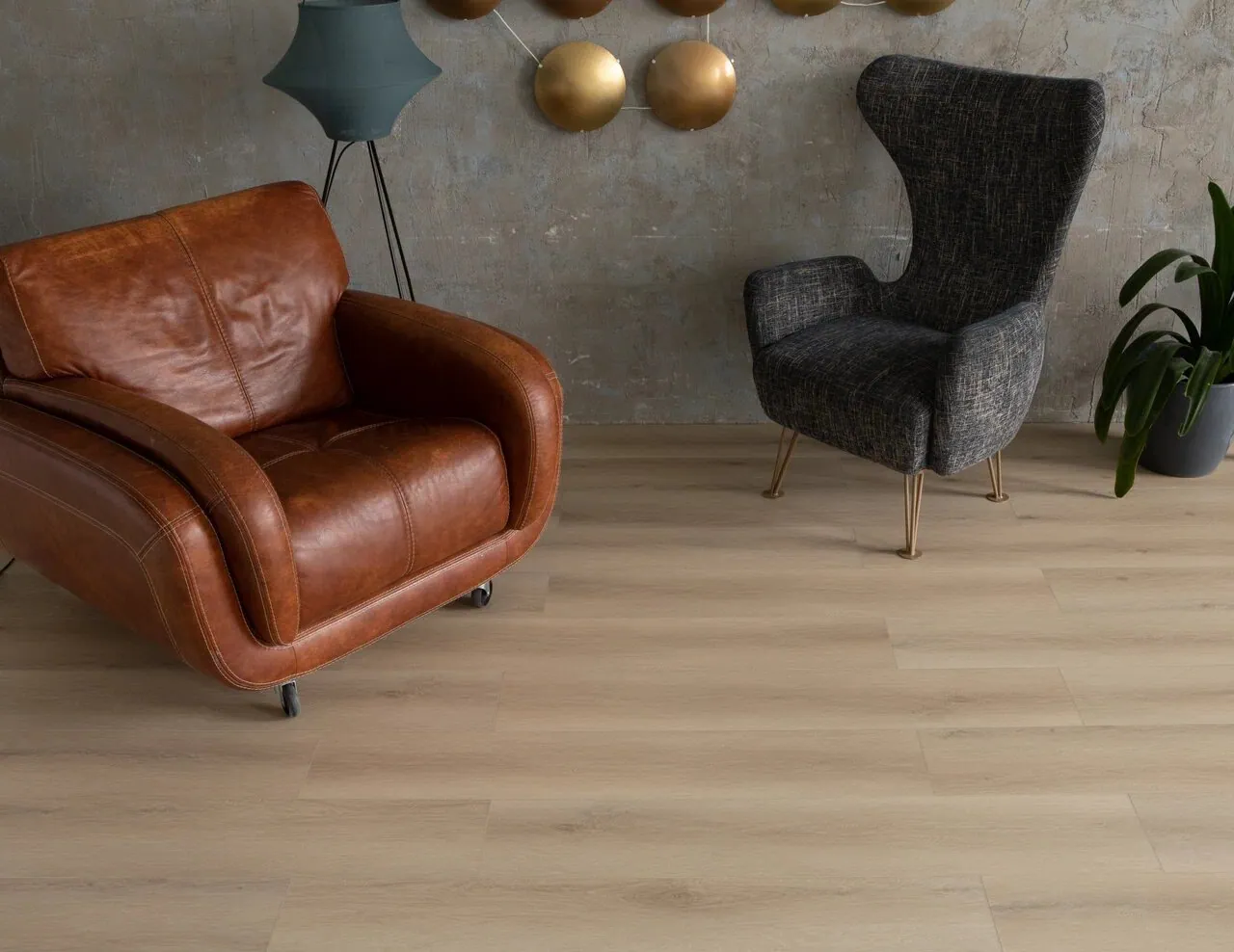 Vinilam Cork WPC Дуб Намюр: в интерьере