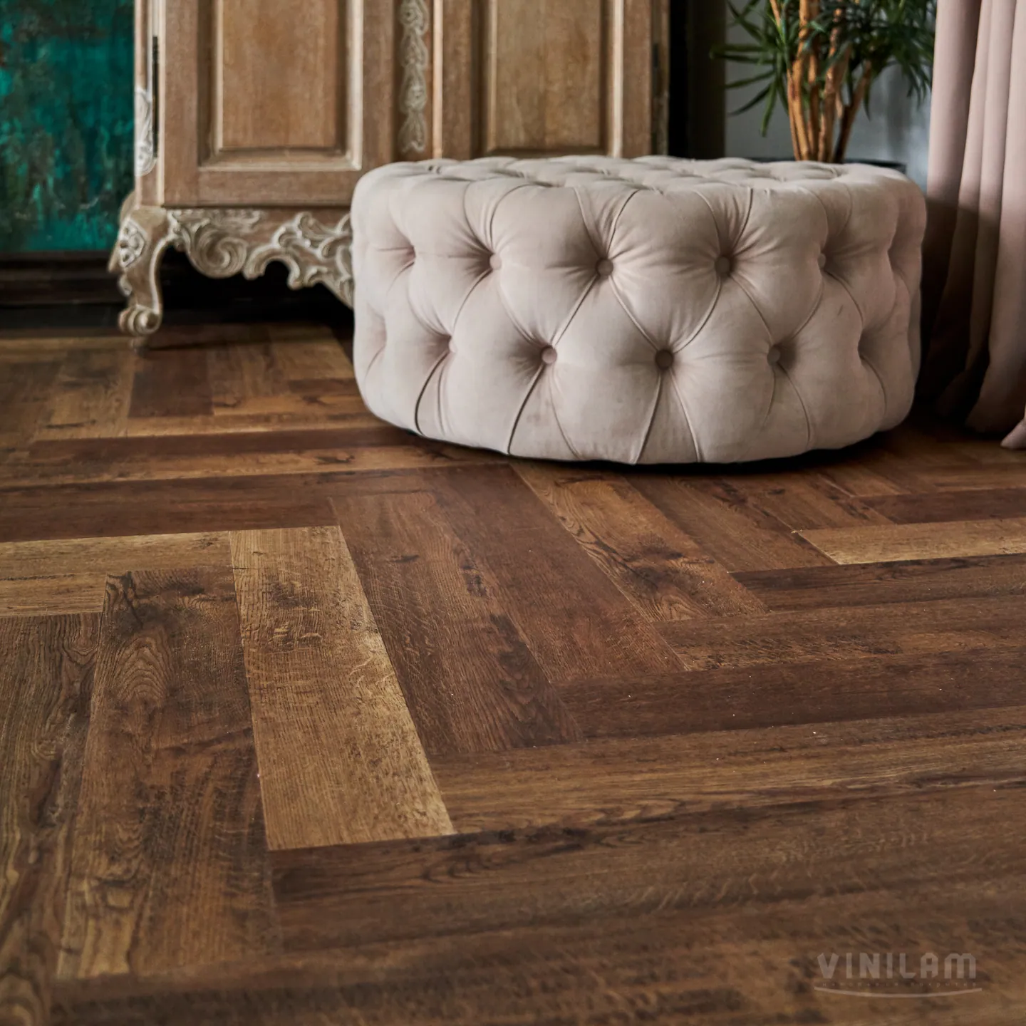 Vinilam Parquet Herringbone Click Паркет Версальский: в интерьере