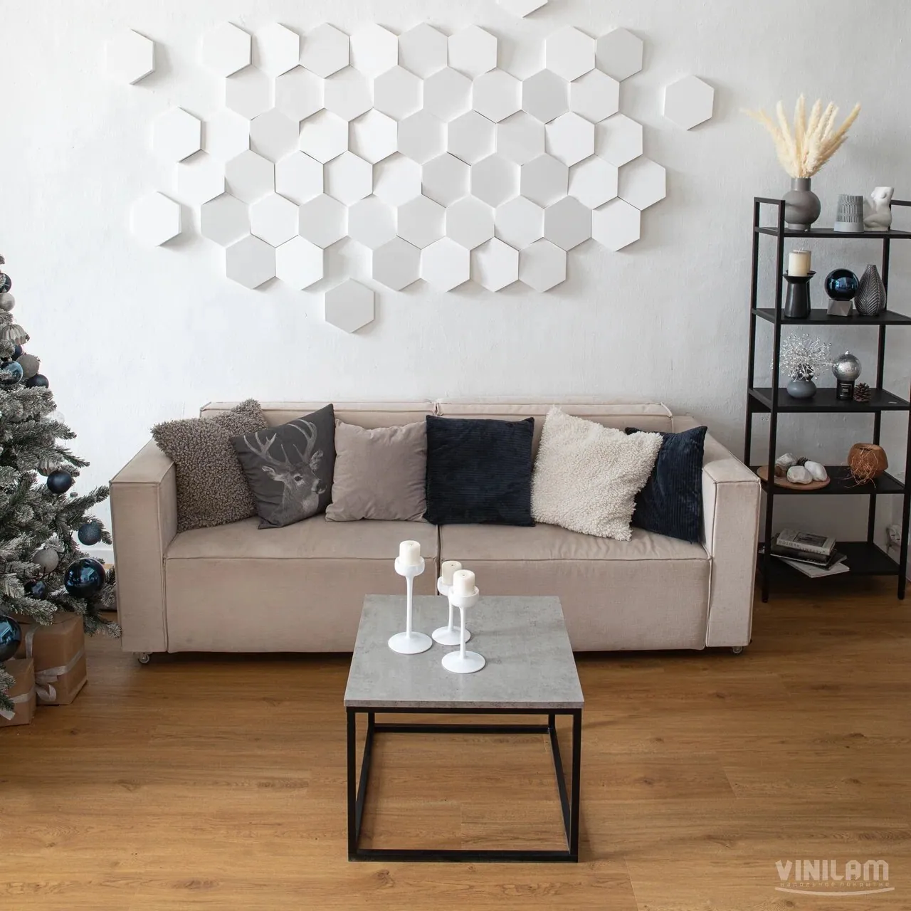 Vinilam Cork Premium WPC Дуб Севилья: в интерьере
