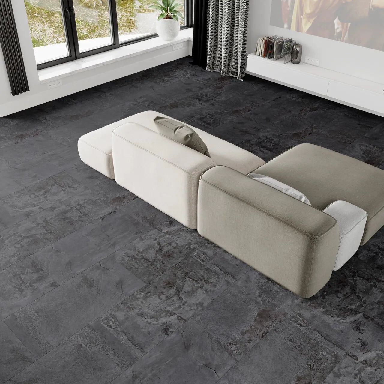 Vinilam Ceramo XXL Stone Glue Перуанский Камень: в интерьере
