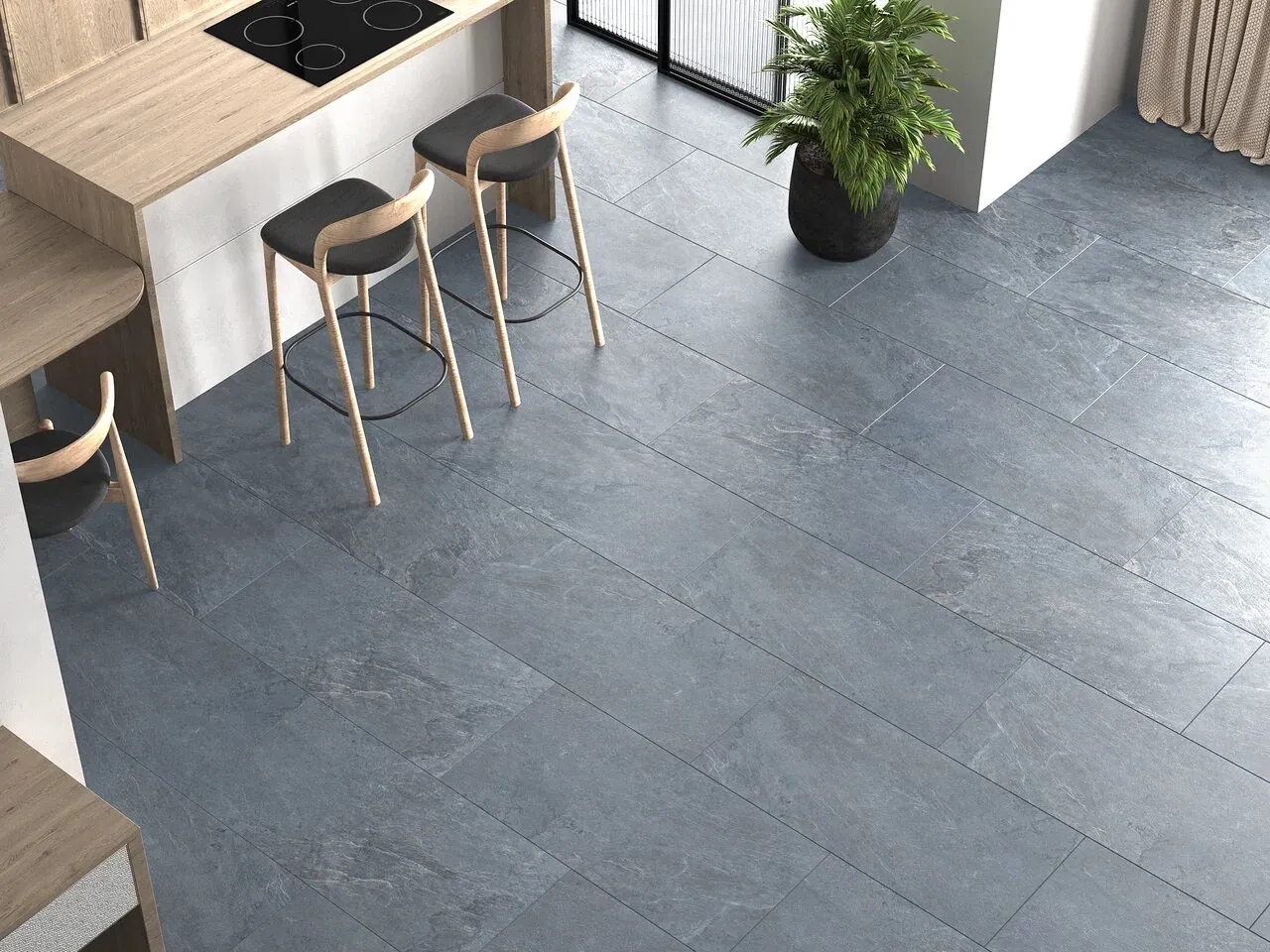 Vinilam Ceramo XXL Stone Glue Мальтийский Базальт: в интерьере
