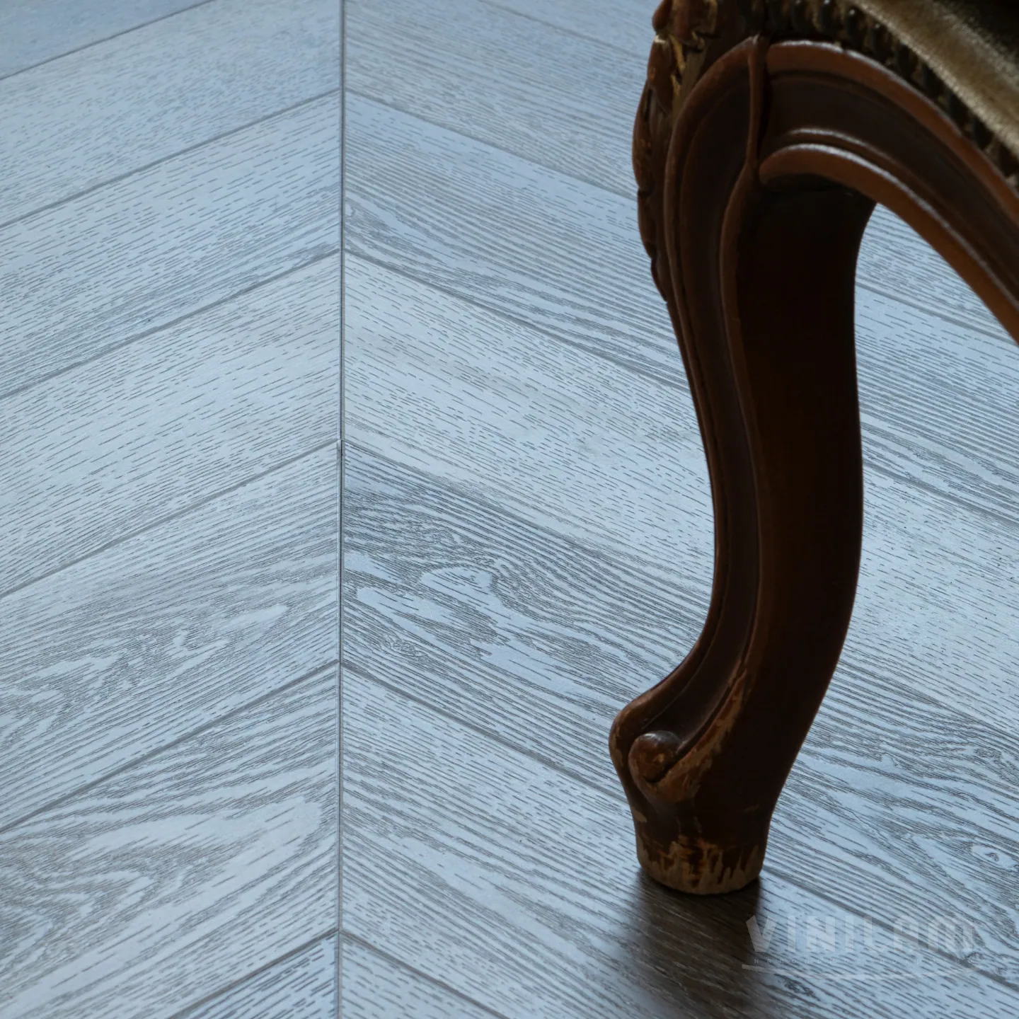 Vinilam Parquet Chevron Glue Шеврон Легран: в интерьере