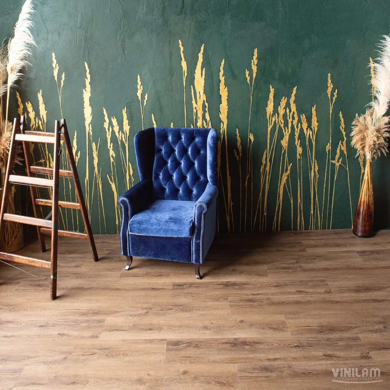 Vinilam Cork Premium WPC Дуб Кордова: в интерьере