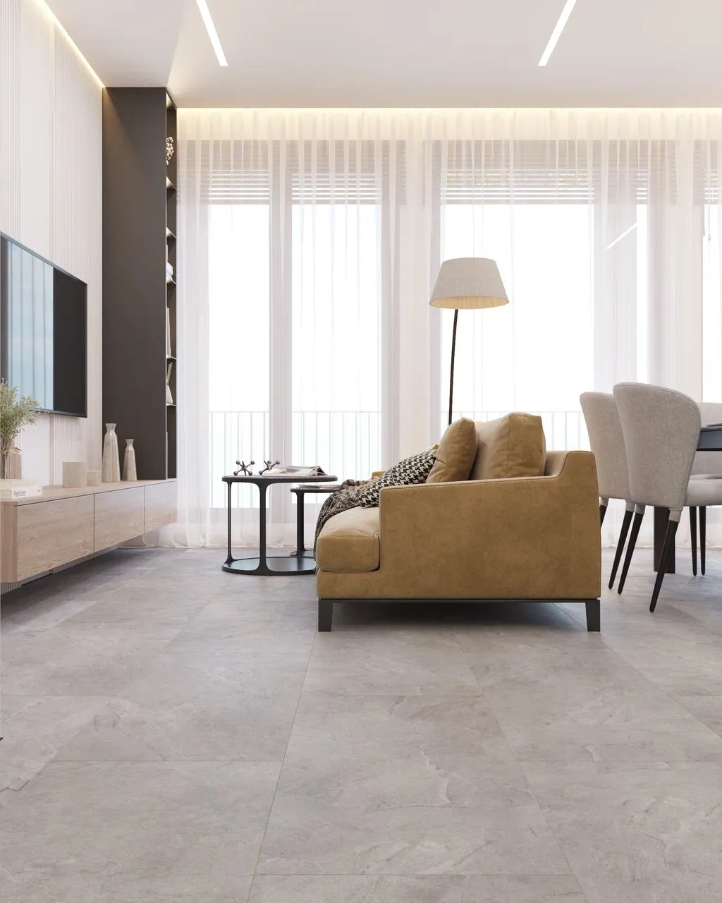 Vinilam Ceramo XXL Stone Glue Элейский Камень: в интерьере