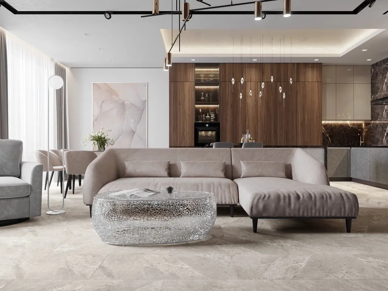 Vinilam Ceramo XXL Stone Glue Тосканский Камень: в интерьере