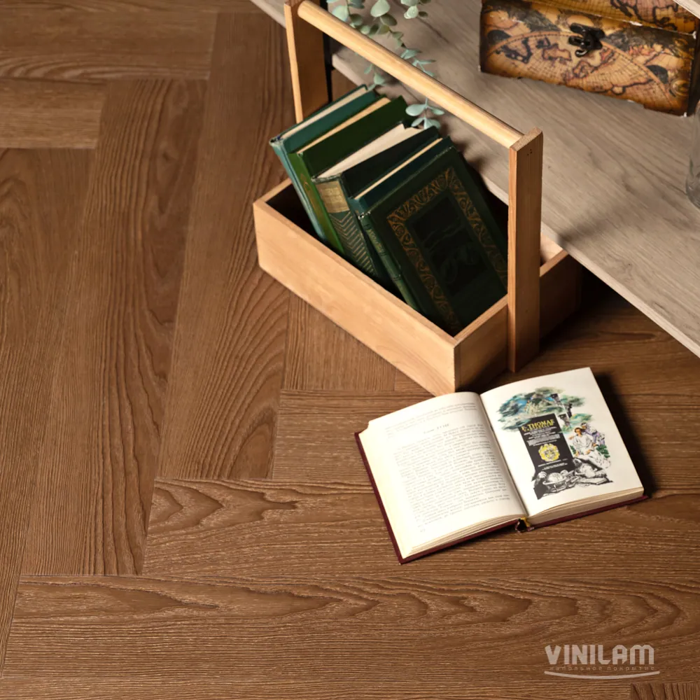 Vinilam Parquet Herringbone Click Паркет Винсент: в интерьере