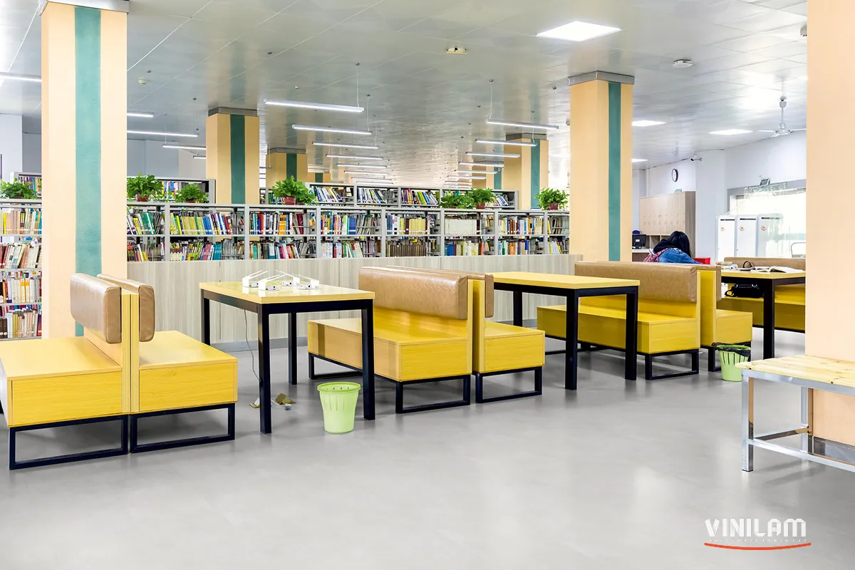 Vinilam Allure Stone Glue Серебристый Бетон: в интерьере