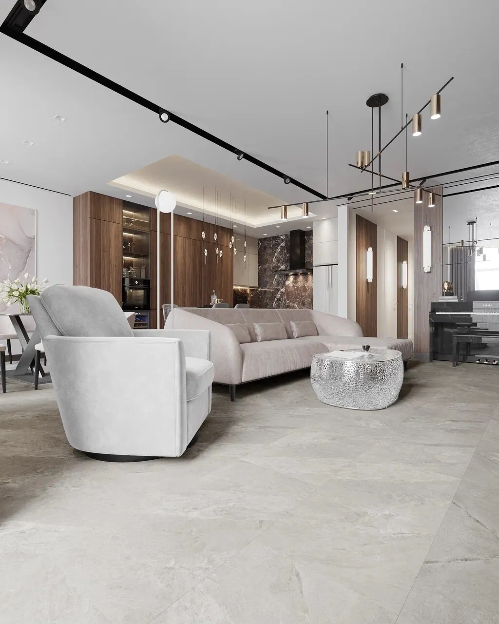 Vinilam Ceramo XXL Stone Glue Тосканский Камень: в интерьере