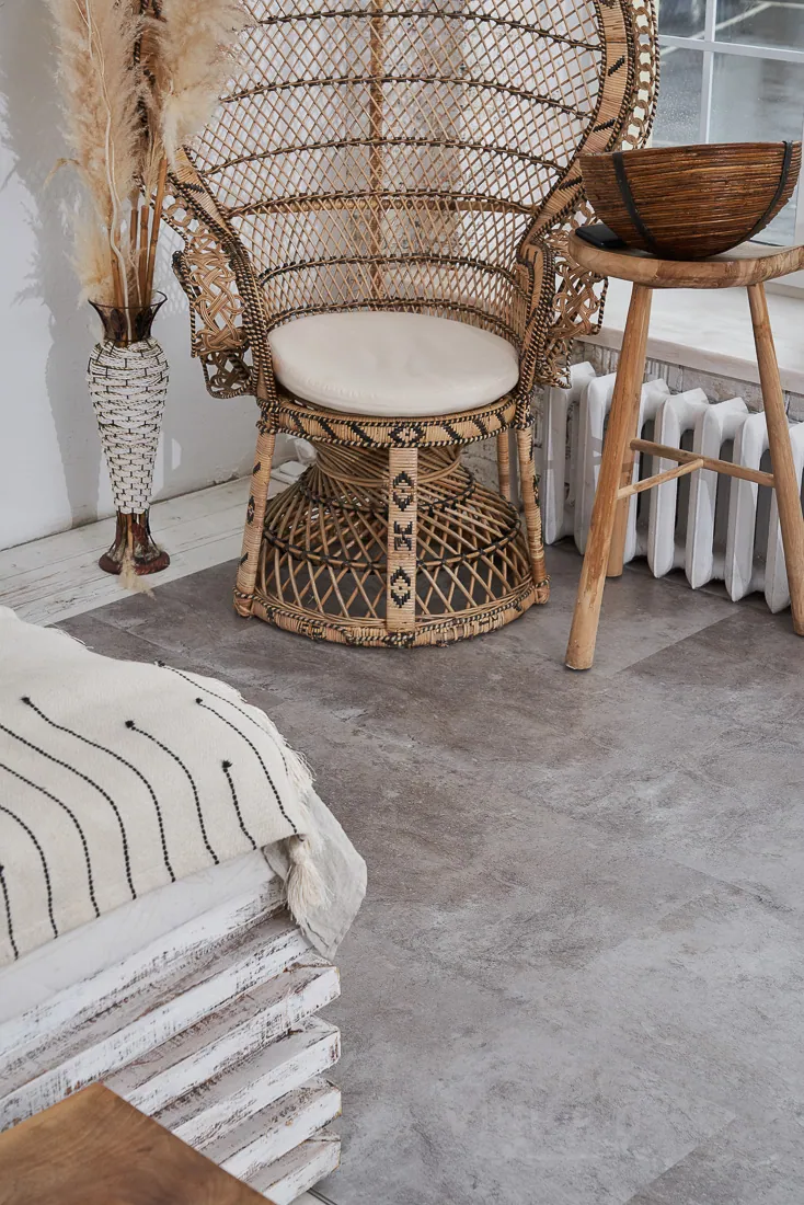 Vinilam Ceramo XXL Stone Click Сланцевый камень: в интерьере