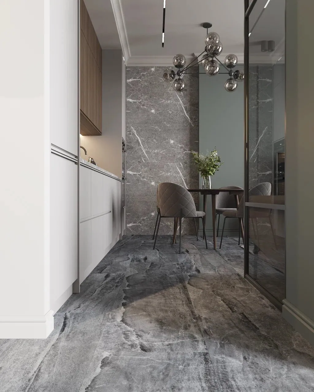 Vinilam Ceramo XXL Stone Glue Колумбийский Камень: в интерьере