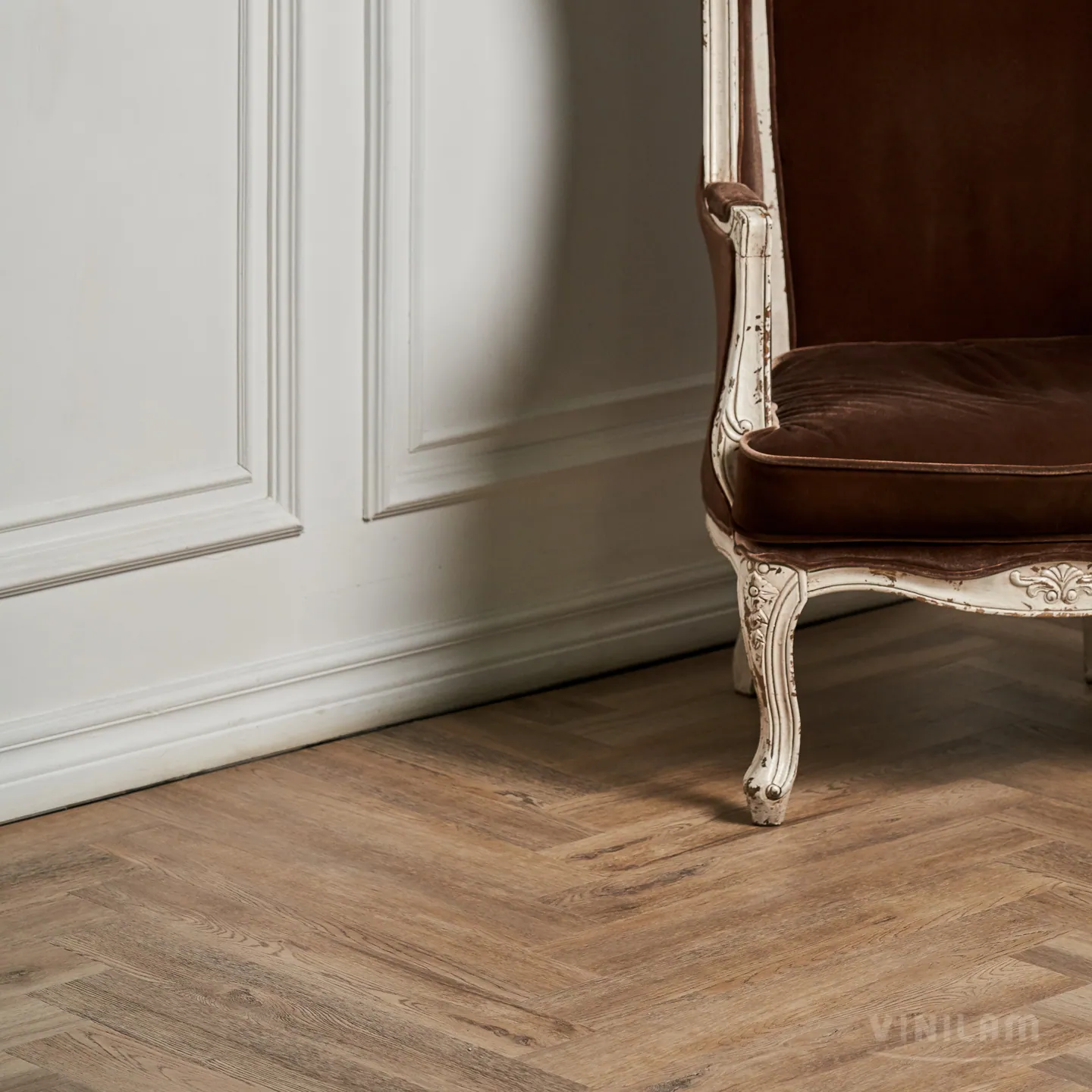 Vinilam Parquet Herringbone Click Паркет Северный: в интерьере