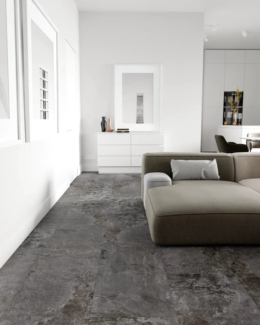 Vinilam Ceramo XXL Stone Glue Перуанский Камень: в интерьере