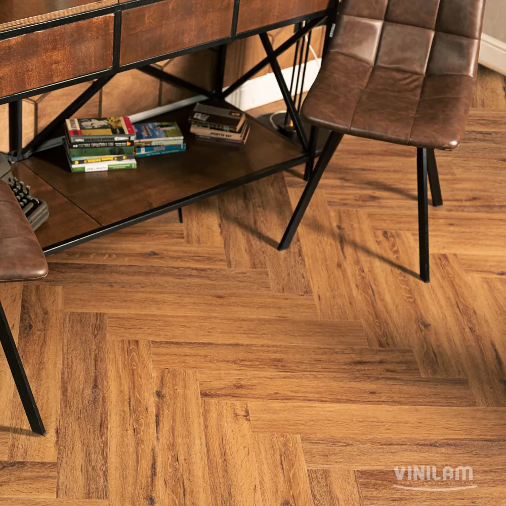 Vinilam Parquet Herringbone Click Паркет Де Вилль: в интерьере
