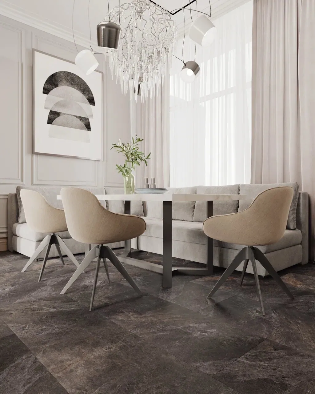 Vinilam Ceramo XXL Stone Glue Персидский Камень: в интерьере