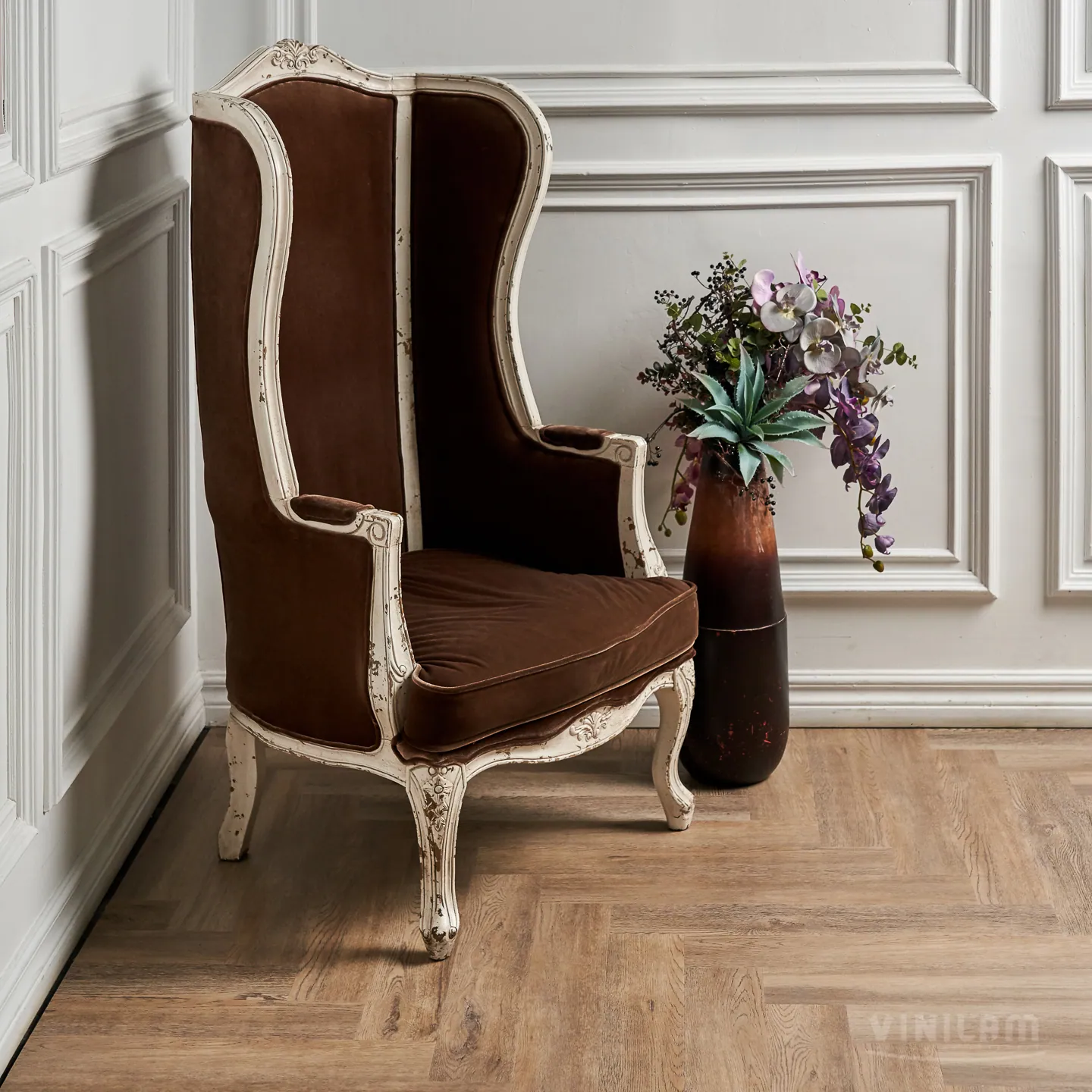 Vinilam Parquet Herringbone Click Паркет Северный: в интерьере