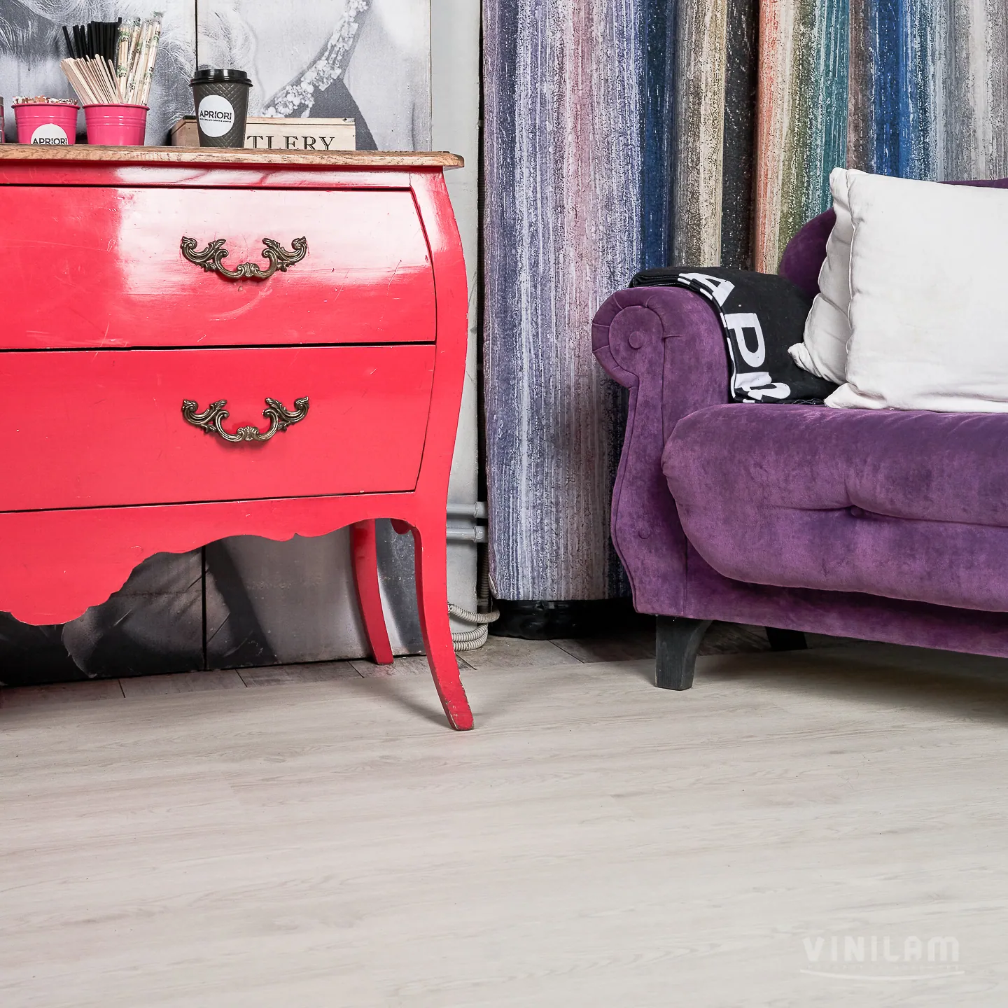 Vinilam Cork WPC Дуб Линтер: в интерьере
