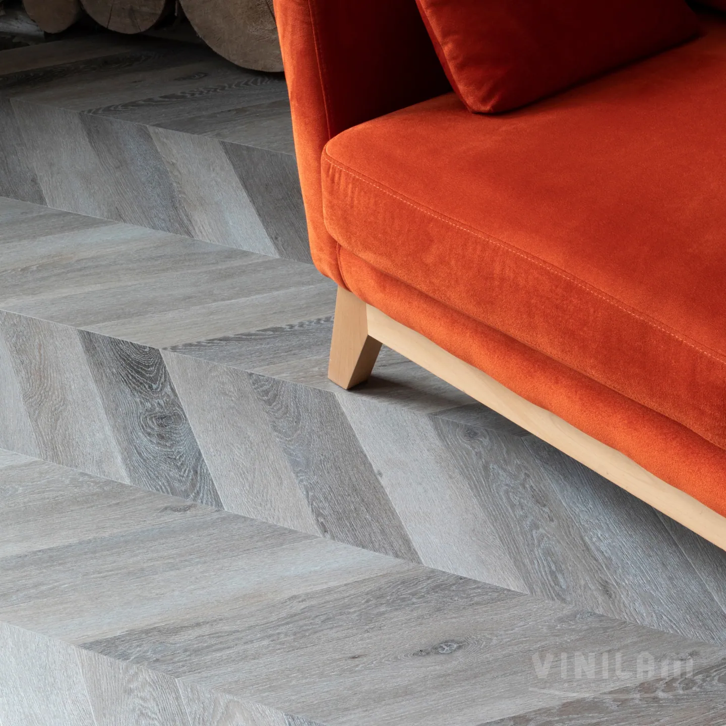 Vinilam Parquet Chevron Glue Шеврон Легран: в интерьере