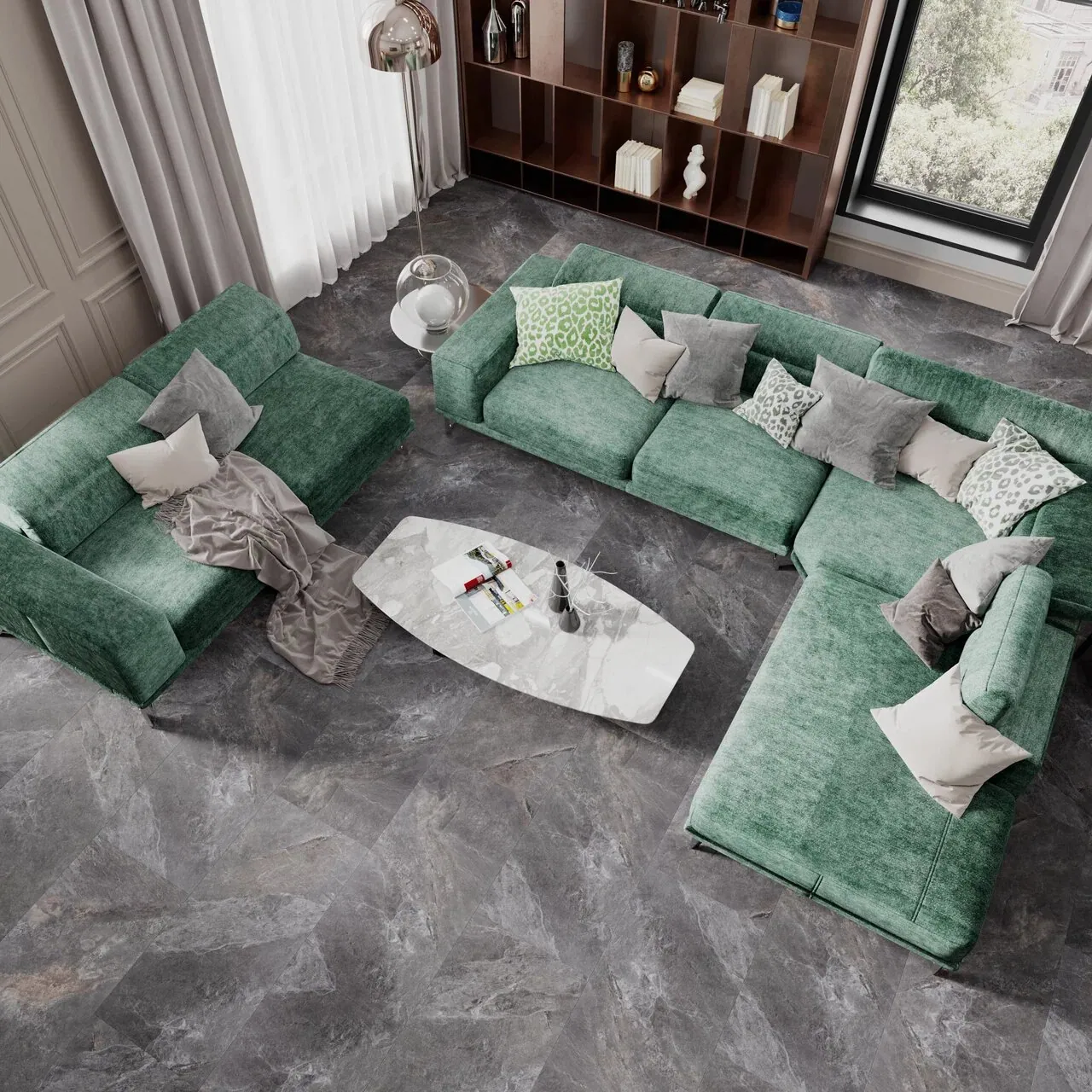 Vinilam Ceramo XXL Stone Glue Персидский Камень: в интерьере