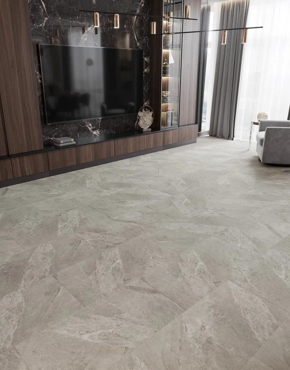 Vinilam Ceramo XXL Stone Glue Тосканский Камень: в интерьере