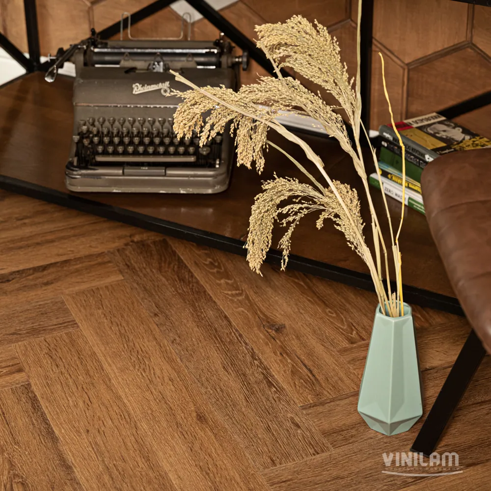 Vinilam Parquet Herringbone Click Паркет Де Вилль: в интерьере
