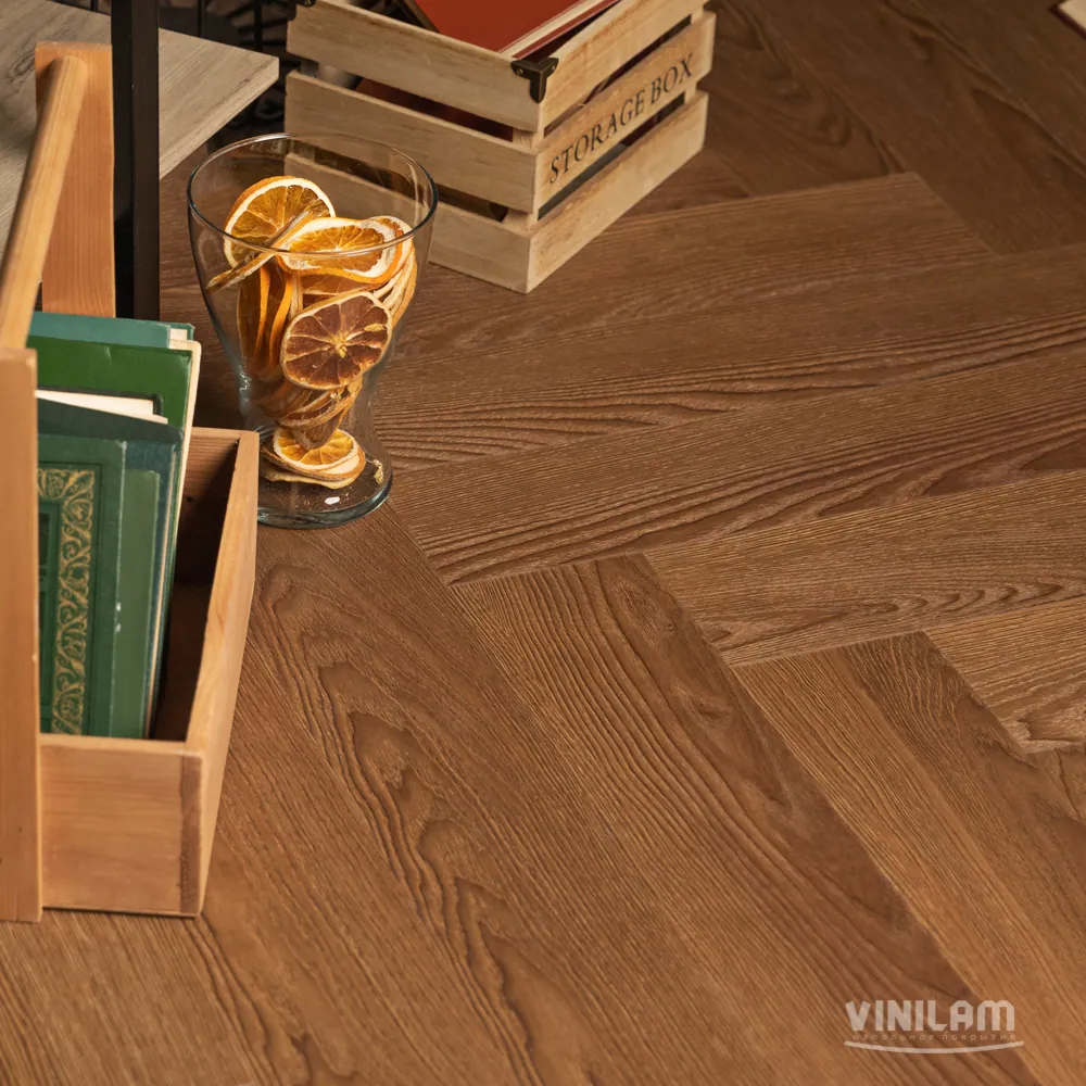 Vinilam Parquet Herringbone Click Паркет Винсент: в интерьере