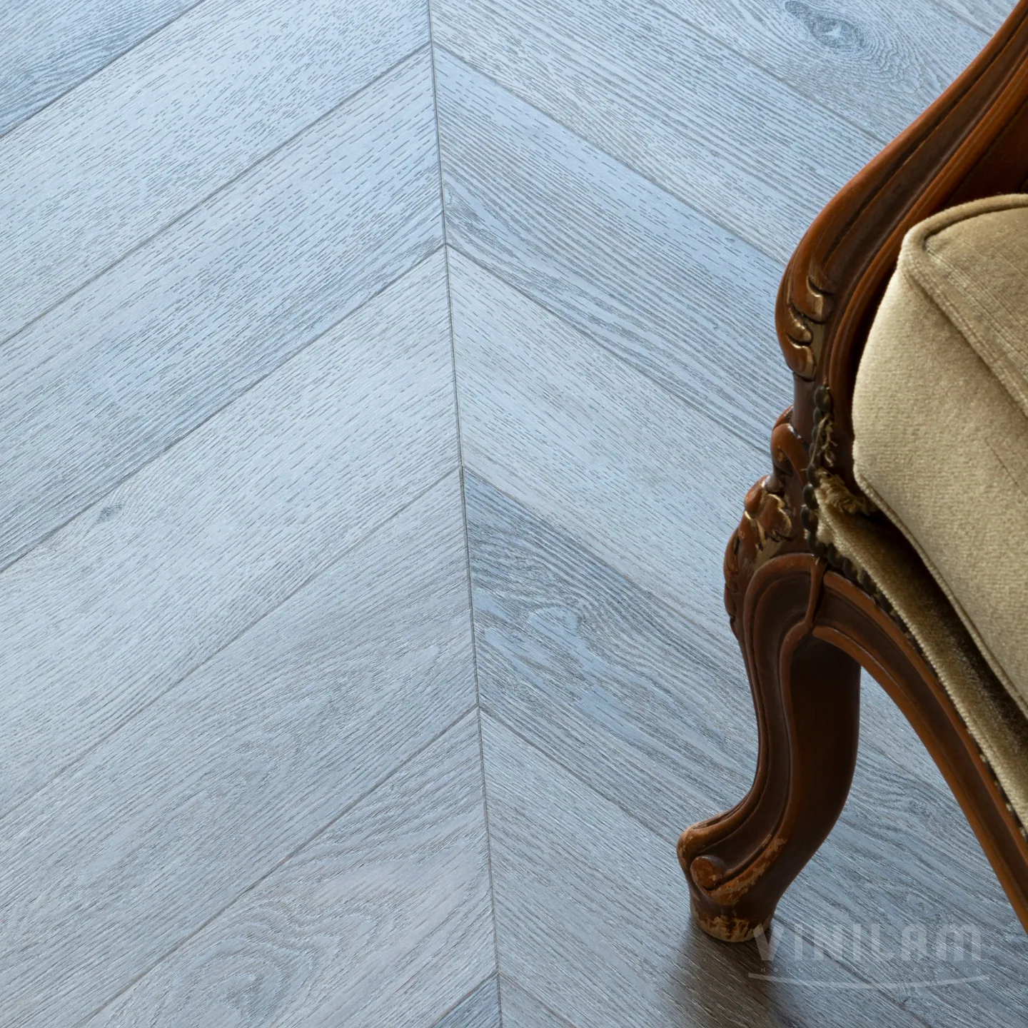 Vinilam Parquet Chevron Glue Шеврон Легран: в интерьере