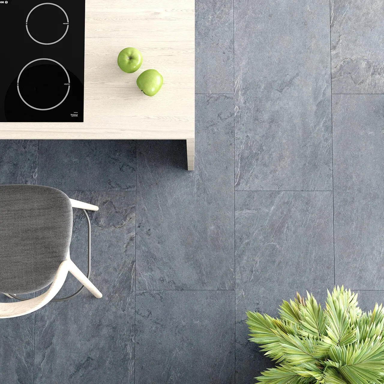 Vinilam Ceramo XXL Stone Glue Мальтийский Базальт: в интерьере