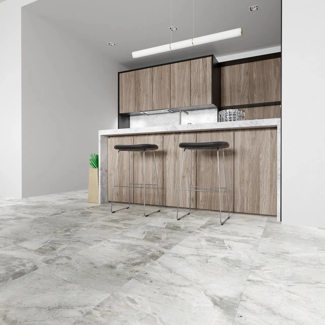 Vinilam Ceramo XXL Stone Glue Адриатический Серый: в интерьере