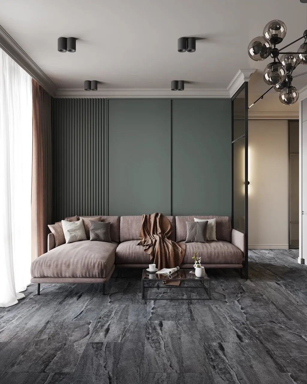 Vinilam Ceramo XXL Stone Glue Колумбийский Камень: в интерьере
