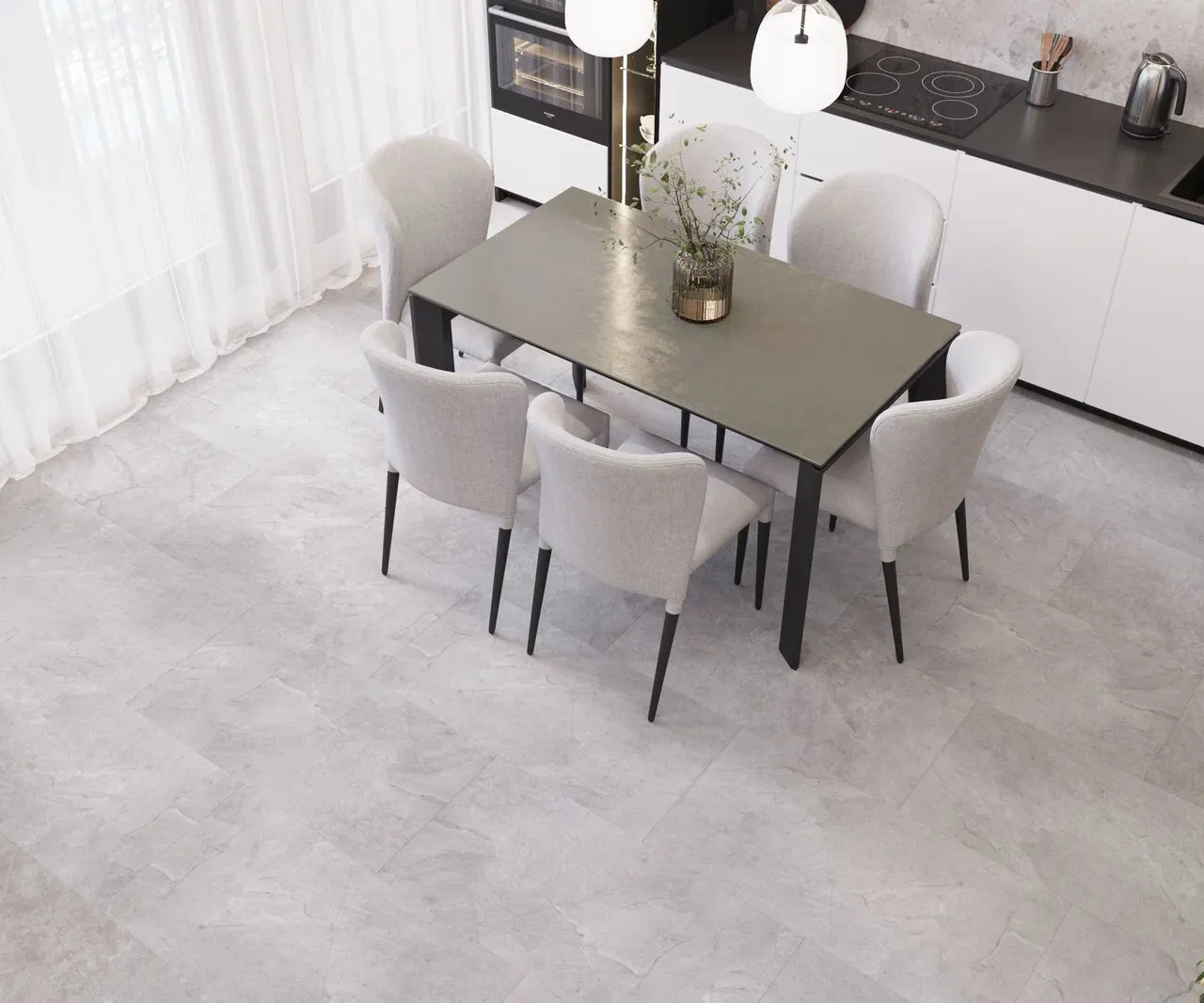 Vinilam Ceramo XXL Stone Glue Элейский Камень: в интерьере