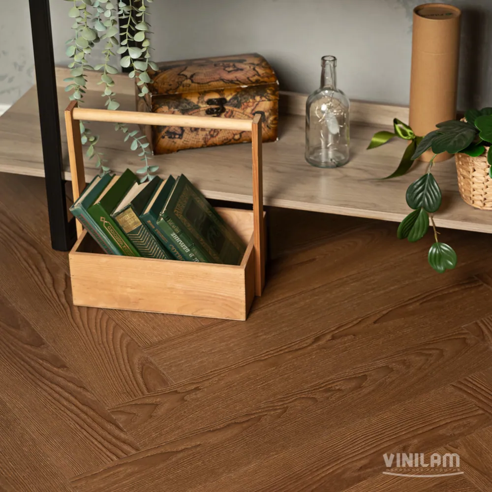 Vinilam Parquet Herringbone Click Паркет Винсент: в интерьере